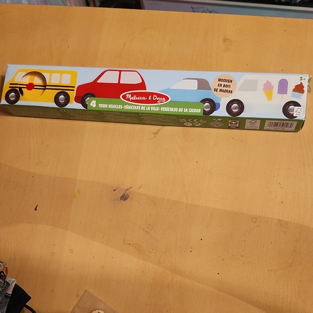 Melissa & Doug Colorful Wooden Town Vehicles
